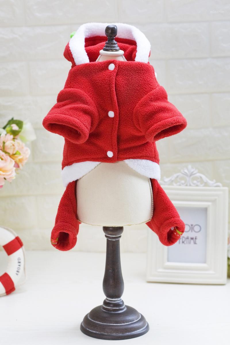 

Pet Dog gou fu shi Fall And Winter Clothes New Style Thick Warm Christmas Teddy Bichon Clothes Coat Four Back Clothing1, Red female version