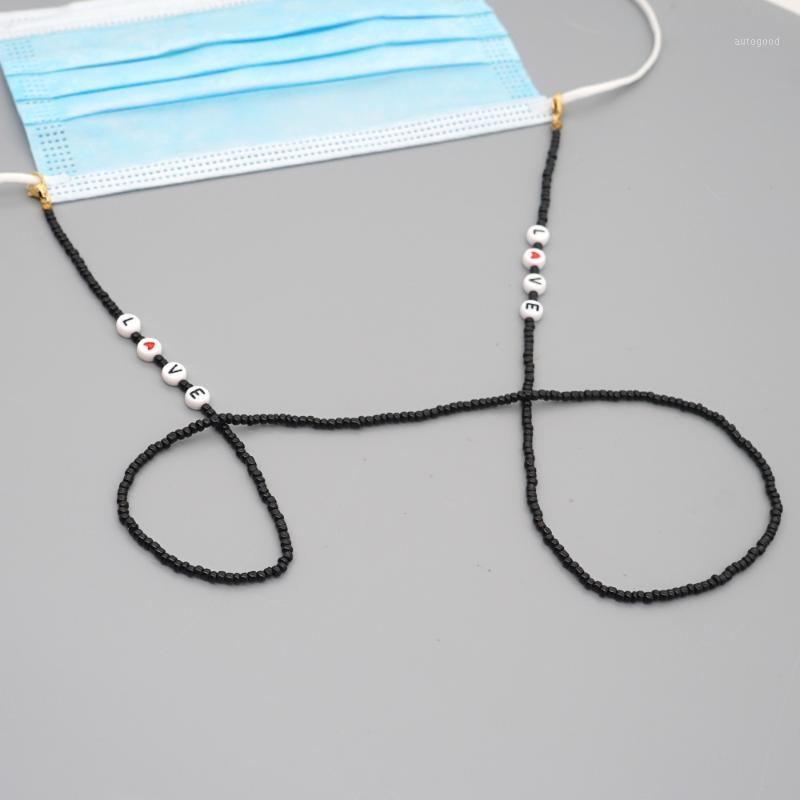 

Chokers Go2Boho Glasses Chain For Mask Chains Women Necklace LOVE Letter Necklaces Femme Boho Jewelry 2021 Fashion Black Bead Colares1