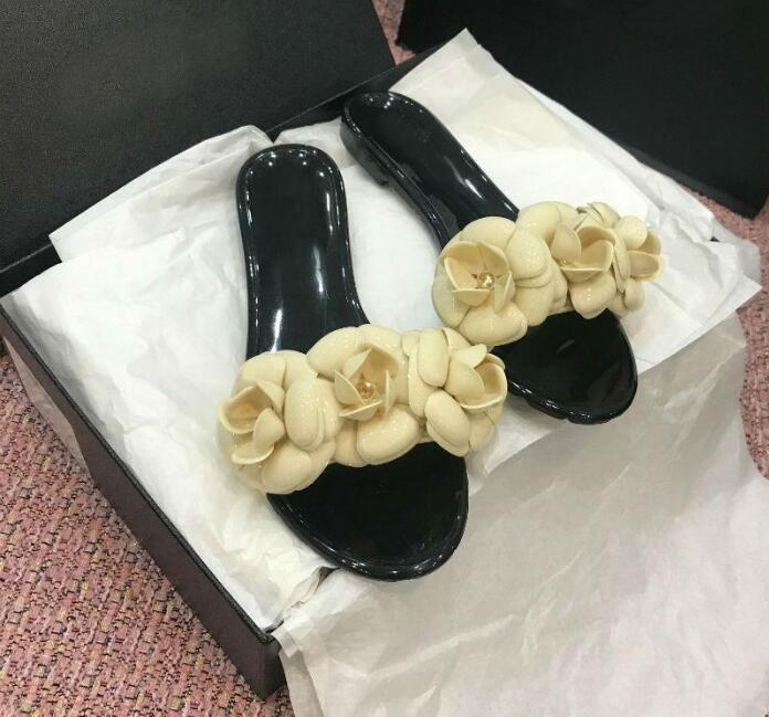 

Designer Slippers Women Flower Buty Damskie Leather Sexy Women Shoes Luxury Slides Summer Sandalias Mujer Soft Fashion Sandalias size 35-42, Color 6