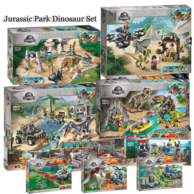 

World Building Bricks Blocks Dinosaurs Park New Figures Jurassic Tyrannosaurus Rex I-Rex Kids Toy Christmas Gifts