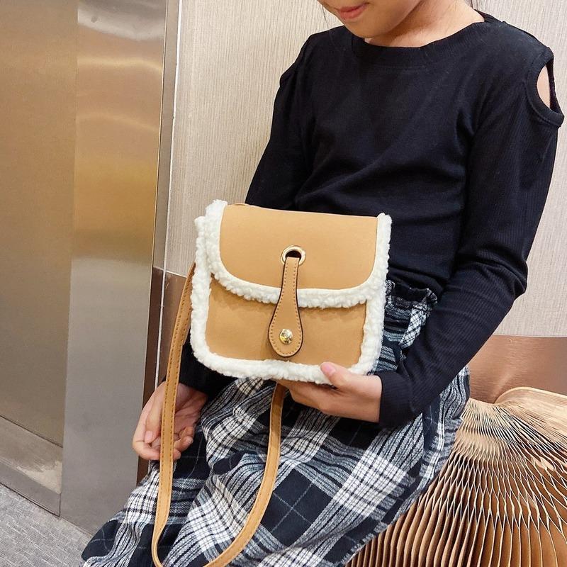 

Small bag 2021 autumn/winter single-shoulder plush bag solid color oblique