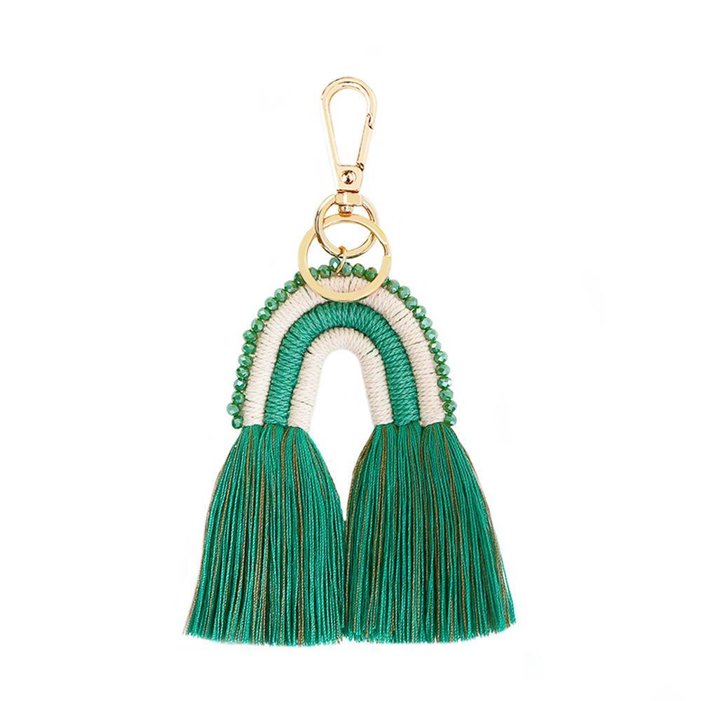 

Bohemia Rainbow Beads Woven Tassels Fringe Diy Jewelry Bag Keychain Decor Accessories Pendant Crafts Cotton Thread Hanging Trim H jllKxx