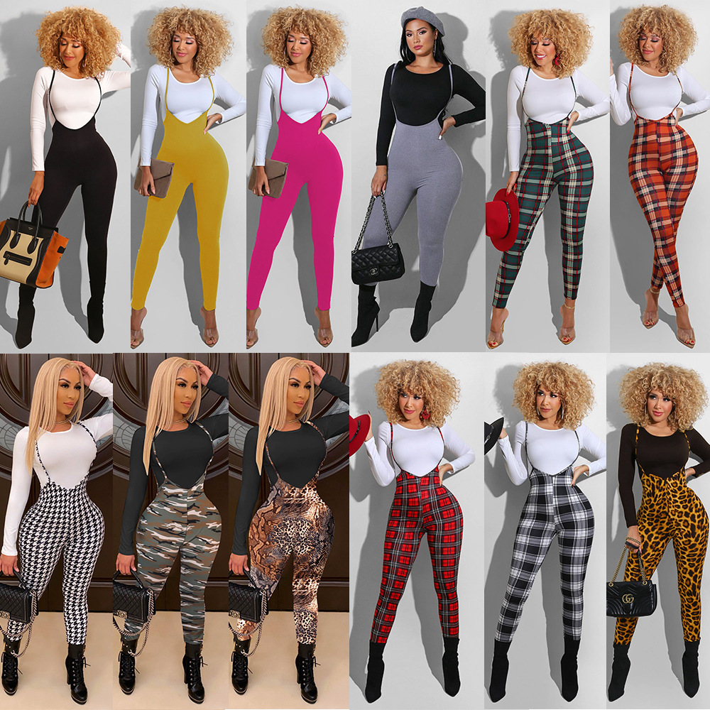 

Women Clothing 2 Piece Set Designer 2020 Winter Featured Printed Long Sleeve T-shirt Suspenders Slim Ladies Sling Casual Suits 12 colors, Mix or leave a message