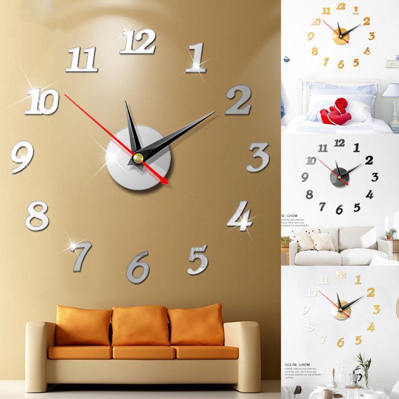 

Modern Large Wall Digital Clocks 3D Mirror Sticker Unique Big Number Watch Art Design DIY Decor For Home Office Kids Room1