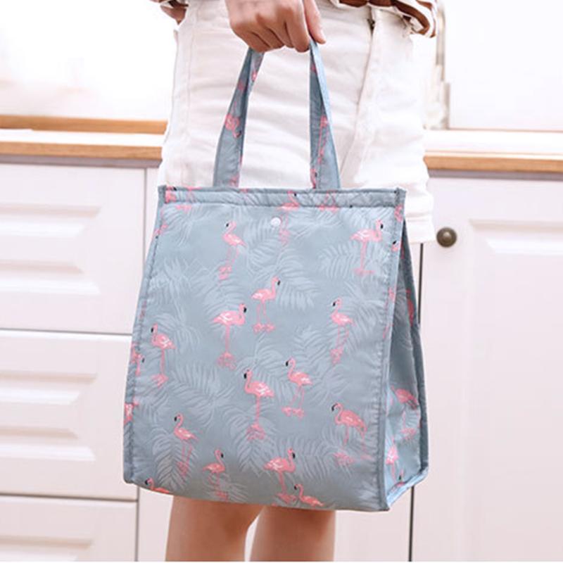 

Picnic Lunch Bag Portable Handbag Women Kids School Outdoor Flamingo Storage Bags NEW