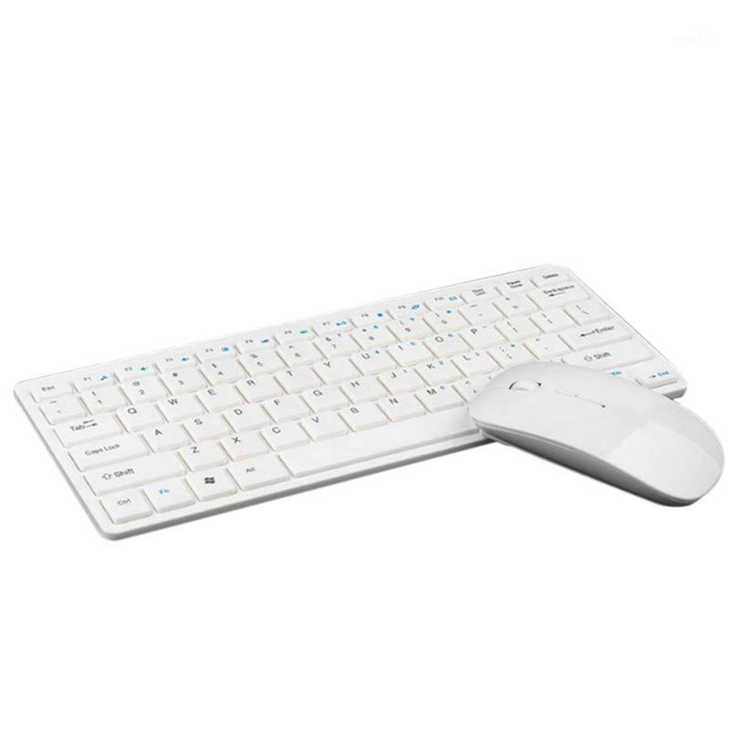 

2.4G Wireless Keyboard & Mouse Mini Multimedia Keyboard Mouse Combo Set for Notebook Laptop Computer Tv Office Supplies White1