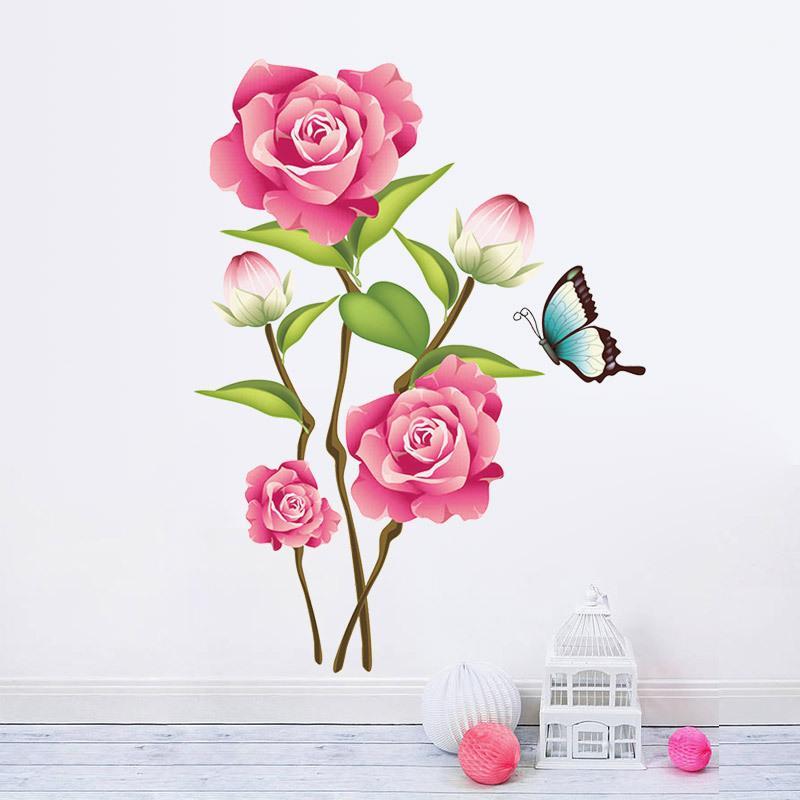 

3d Romantic Blossom Flower wall stickers home decoration DIY living room wallpaper decals mural art poster 4.01