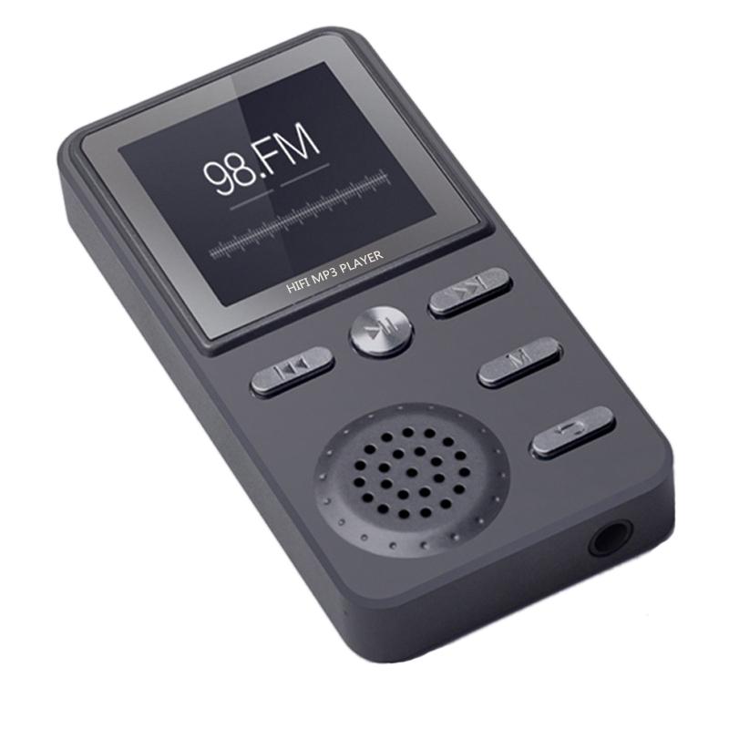 

8GB MP3 Player Metal Lossless HIFI MP3 Sport Music Player Multifunction FM Clock Recorder Loudly Stereo Players-Black