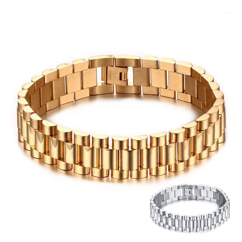 

Men's Bracelet Gold-color Chunky Chain Bracelets Bangles Stainless Steel Male Jewelry1