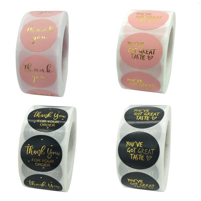 

Gold Thank You Stickers Scrapbooking Seal Labels 500pcs Pink Handmade Sticker for Wedding Party Christmas Gift Decor Stationery
