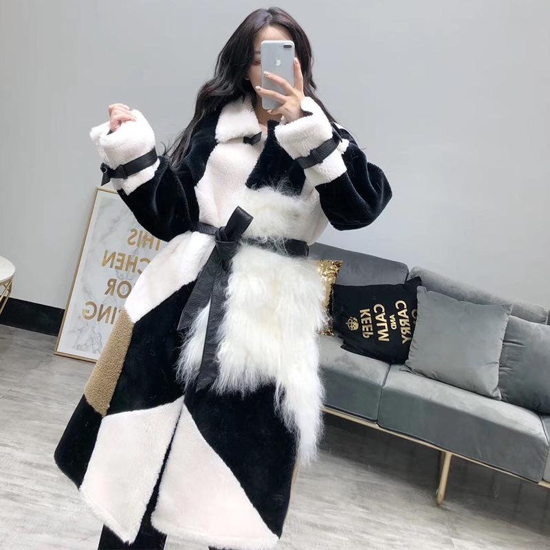 

Fur Wool Jacket Autumn Real Winter Coat Women Clothes 2020 Parka Korean Vintage Spliced Tops Manteau Femme YY1732, As the picture