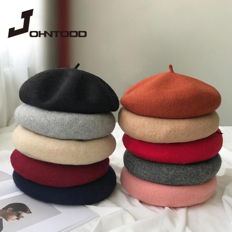 

Berets Women Winter Warm Thick Wool Beret Hat Female Solid Color Caps Gorras Boinas Para Mujer Flat Cap Wholesale Barette Wedding