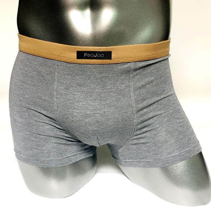 

PEAJOA New List High quality Bamboo Fiber Boxer Underwear Men Sexy underpants Plus size Male Panties Shorts Homme Soft Underwear, Gray