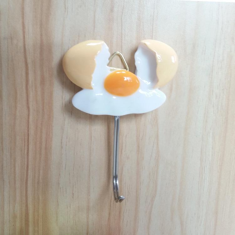 

Hanging Keys Clothes Coat Strong Adhesive Shelf Cute Resin Egg Shaped Hanger Hook Kitchen Decorative Wall Hooks For Bedroom