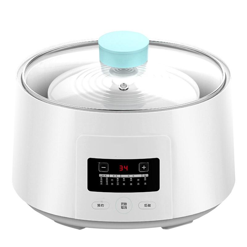 

DMWD 1.6L Mini Automatic Electric Stewing Pot Soup Porridge Cooker Ceramic Water Partition 3 Cores 7 Menus 12H Appointment 220V