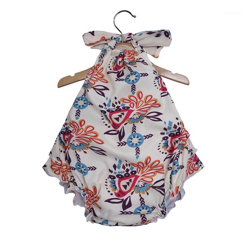 

0-24M Newborn Rompers Christmas Deer Printed Jumpsuit Summer Vintage Floral Baby Girls Clothes Boutique Baby Outfits Clothes1, Beige