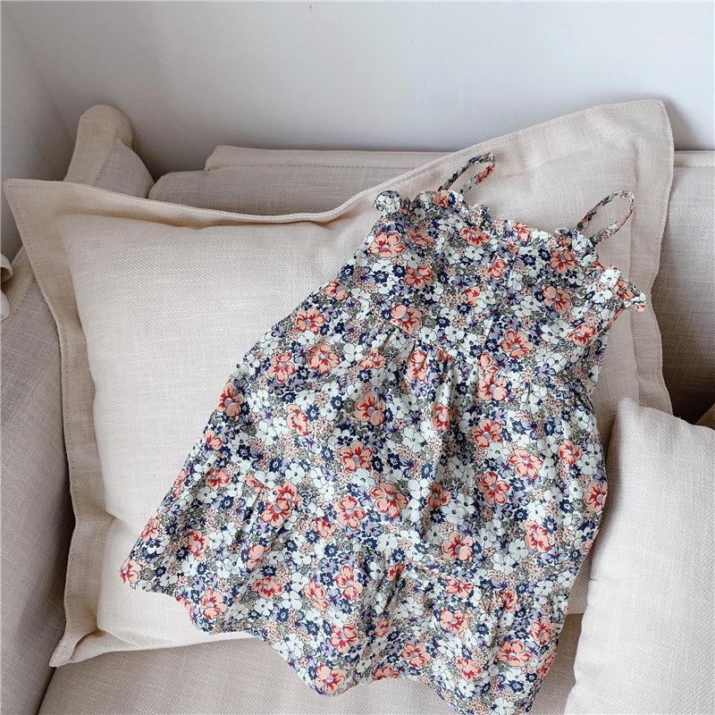 

Summer cute girls floral slip dresses pure cotton fashion sleeveless dress1