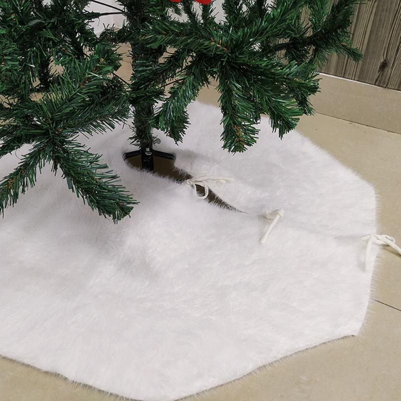 

Long Plush White Christmas Tree Skirt Soft Snow Base Floor Carpet Christmas Decoration Holiday Skirts for Home Tree Skirt