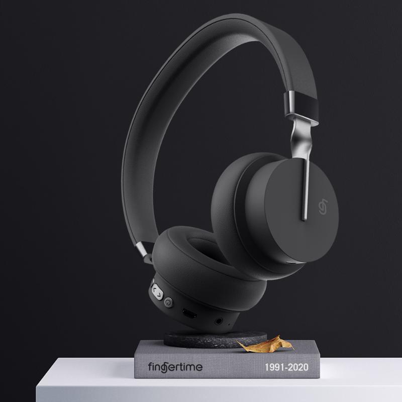 

Fingertime Elegant Gift Bluetooth Wireless Headphones stereo super bass wired gaming Headset with Mic support TF FM for Music, Black