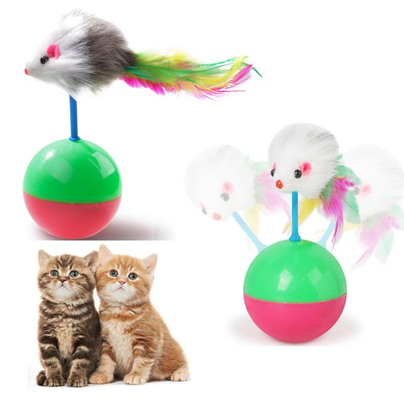 

Pet Tumbler Durable Pet Cat Toys Mimi Favorite Fur Mouse Tumbler Kitten Cat Toys Plastic Play Balls For Catch Supply