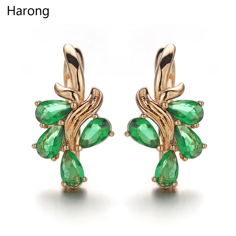 

Quality Copper Natural Crystal Zircon Stud Earrings Rose Gold Color Metal Female Jewelry Earrings Aesthetic Gift Accessories