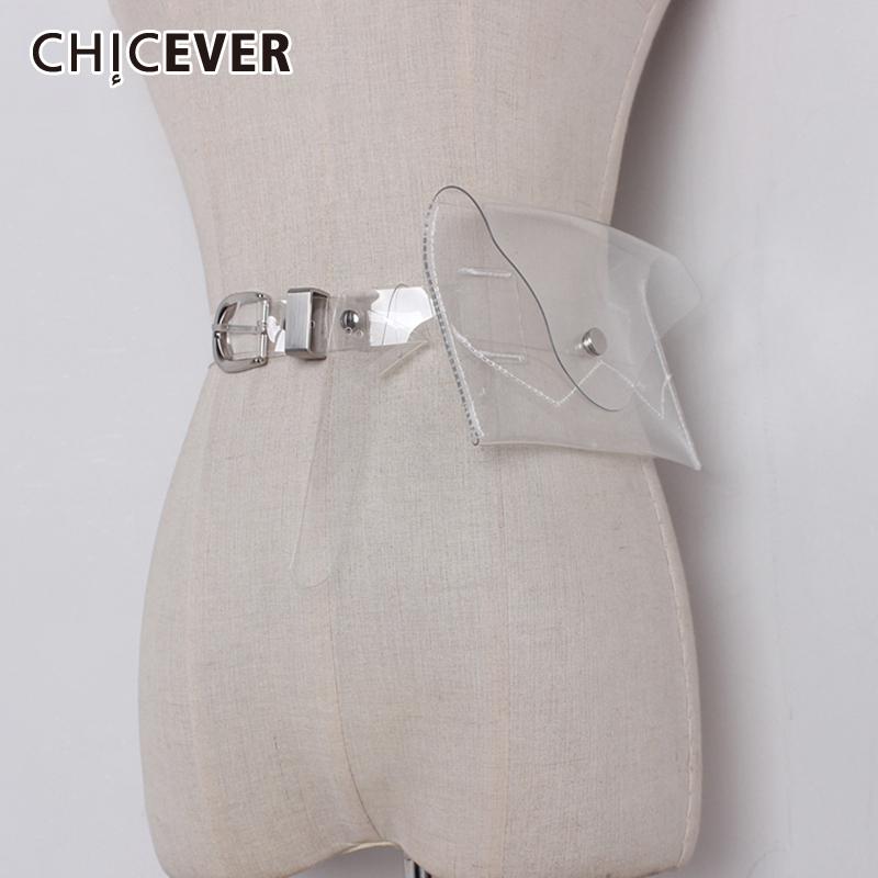

CHICEVER Korean Perspective Plastic Woman's Bagtunic Adjustable Clothing Accessories Female Belts 2020 Summer Fashion New, White