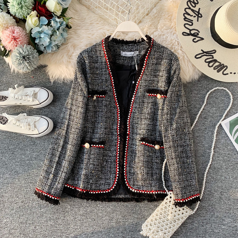 

2021 New Elegant Female Winter Retro Tassel Tweed Ladies Coat with Cleavage Long Wool Coats IWIY, Games