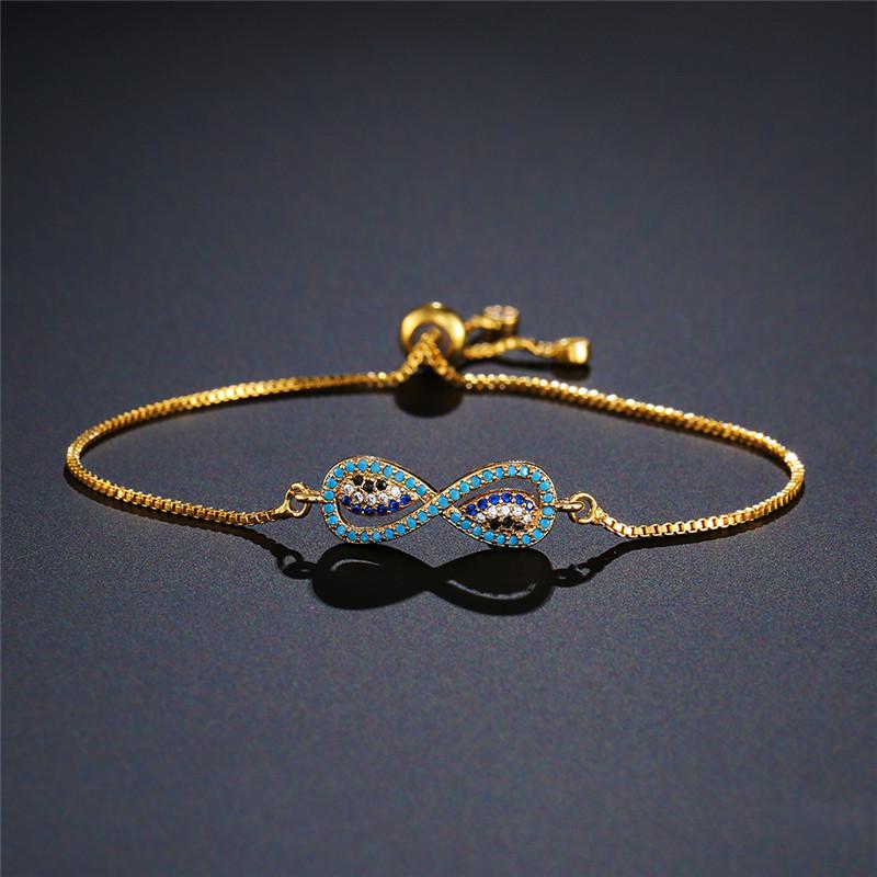 

NEWBUY 2021 Hot Trendy Gold/Silver Color Bracelets For Women Adjustable Infinity Charm Bracelets Female Party Accessories