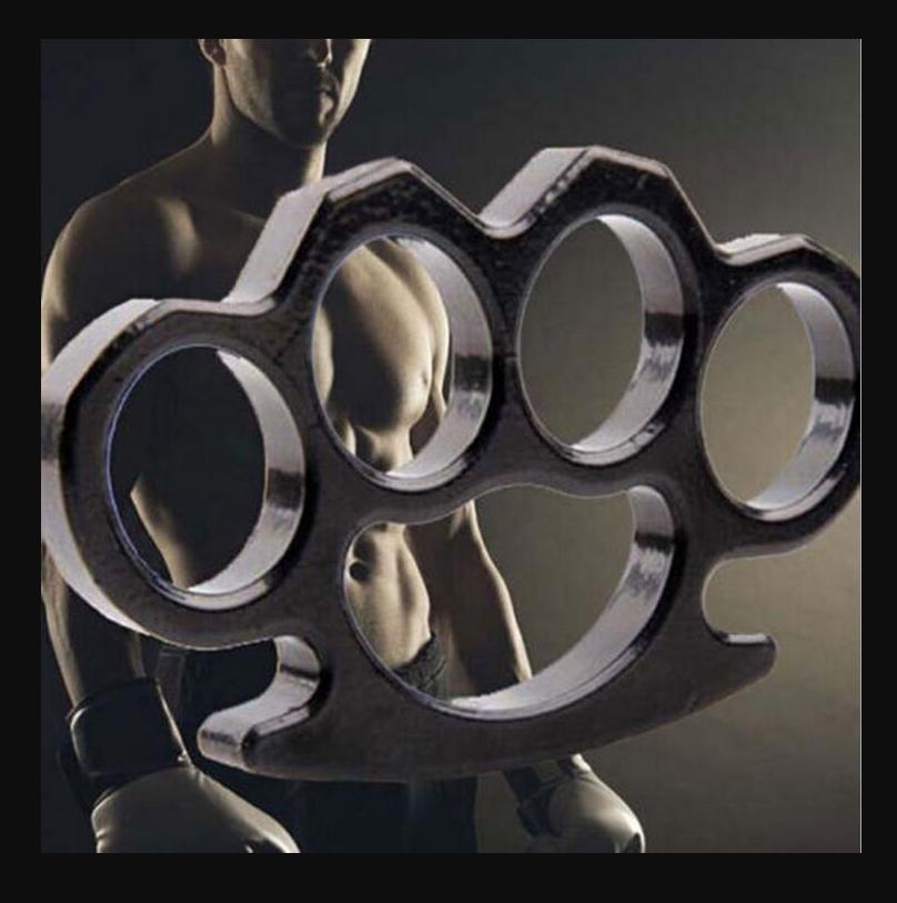 

New Gilded Steel Brass Knuckle Duster Color Black Plating Silver Hand Tool Clutch High Quality 001464