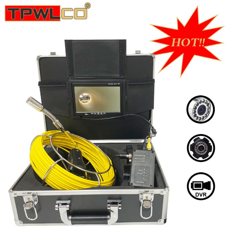 

23mm camera long Cable 20/30/40/50M Sewer Pipe Inspection Endoscope System 7"monitor Drain Camera With 8GB gift DVR