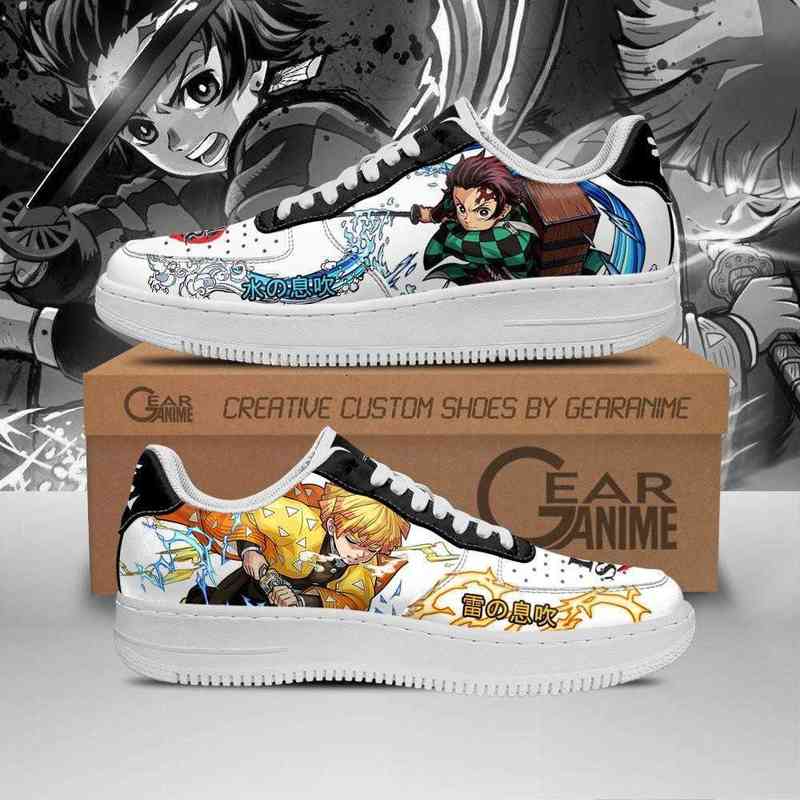 

Diy Anime Shoes Tanjiro and Zenitsu Sneakers Demon Slayer Casual Running Sport Walking Lightweight Tennis, Others