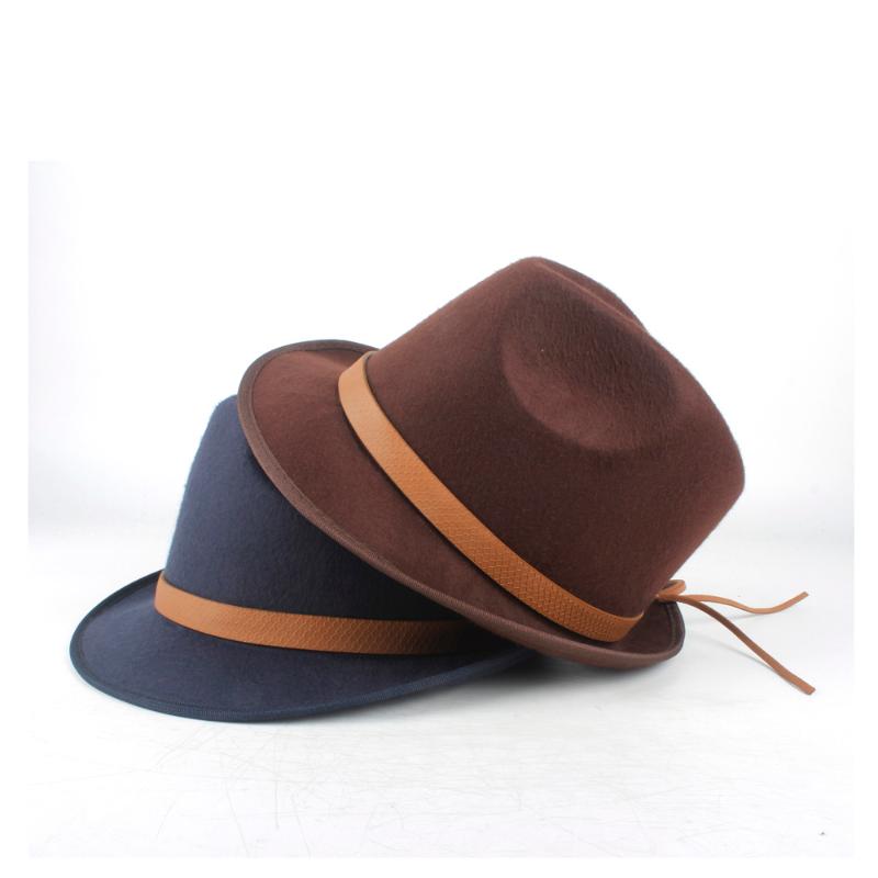 

Women Men Classical Wool Fedora Hat For Elegant Lady Autumn Winter Panama Jazz Hat Homburg Fascinator Size 58CM, Black