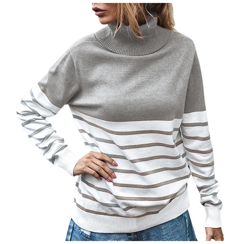 

jumper Women Casual Patchwork O-neck Long Sleeves Sweater Tops Knitted Pullovers Western Casual Soft Clothing Lady Sweaters, Black