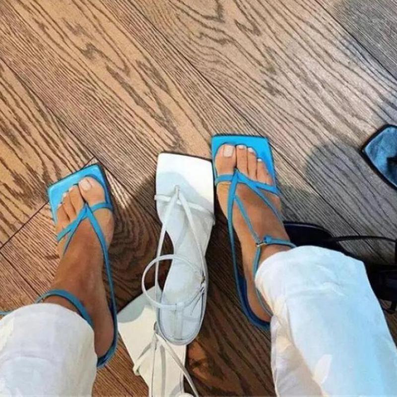 

Summer Women Sandals Narrow Band Vintage Square Toe High Heels Buckle Strap Sandals Women V-neck Designer Shoes 35-431, Beige