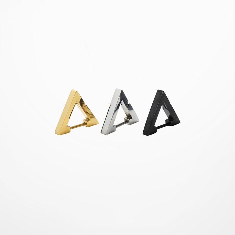 

Stud 1pair Triangle Unisex Punk Rock Stainless Steel Men Women Ear Earrings Pierced Push-Back Plug