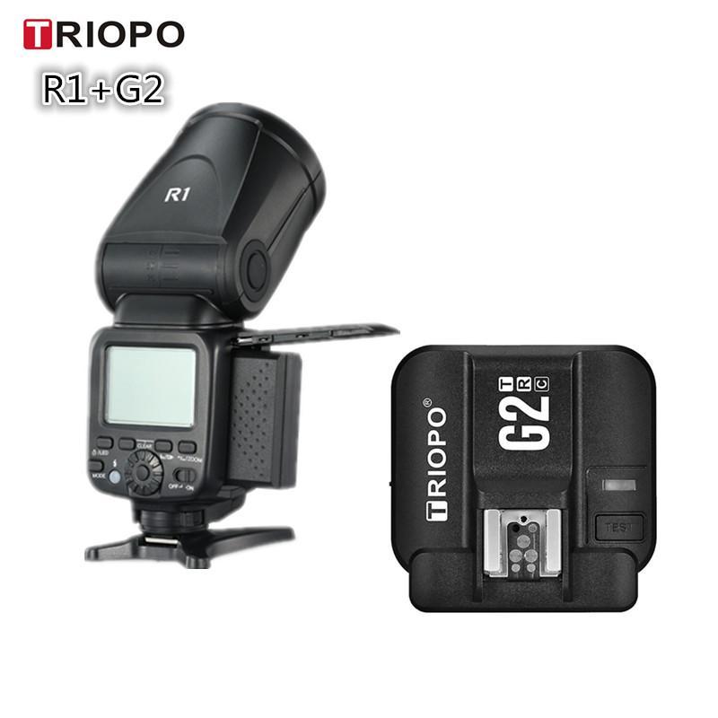

Triopo R1 Speedlite Camera Flash 2.4G X WirelessL HSS Round Head Speedlight Flash + G2 Trigger for VS V1C