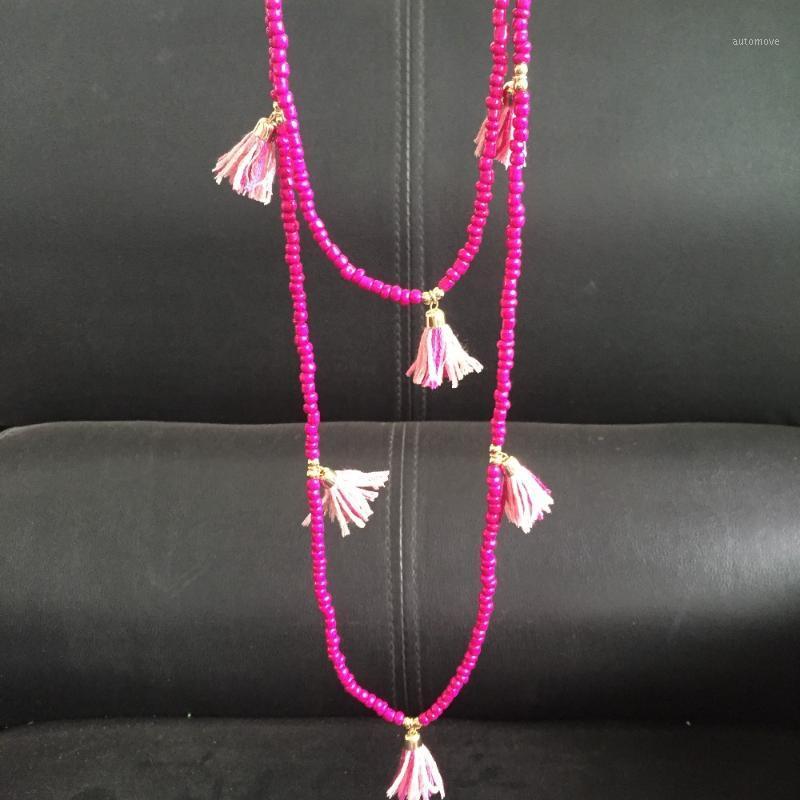 

1PC Fashion 2 Layer 3colers Fringe Tassel Seedbeed Necklace Jewelry for WOMEN/GIRL/Mother's Gift1