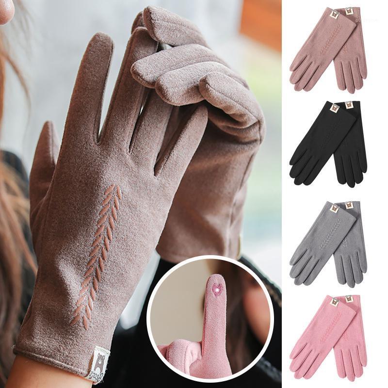 

Gloves Women fashion Winter Outdoor Plus Velvet Thicken Keep Warm Casual Windproof Gloves Sports Gym Keep Warm Windproof1