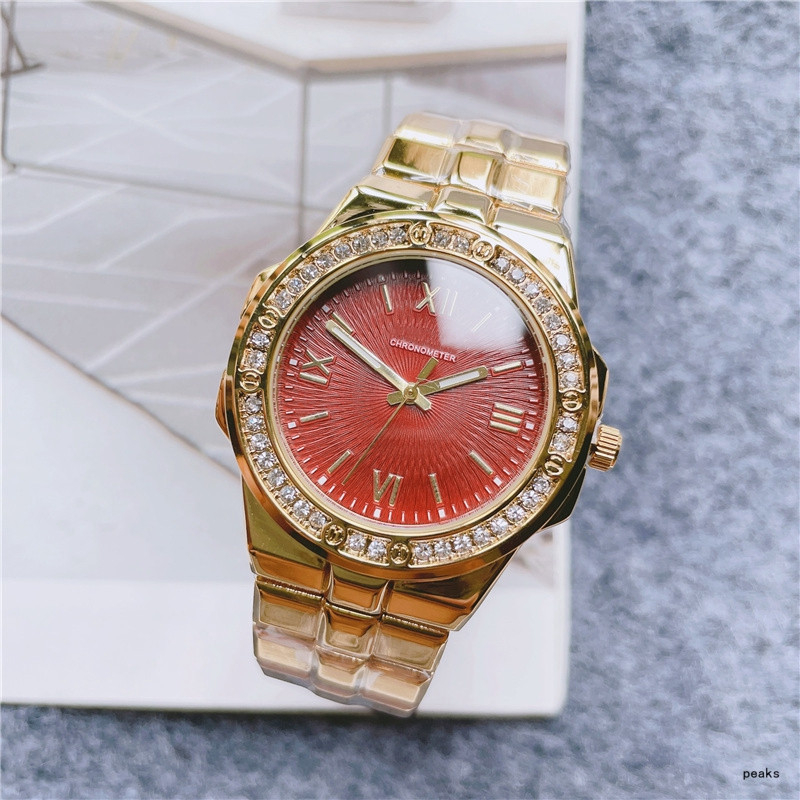 2021 New Three stitches luxury womens watches Quartz Watch high quality Top Brand Hot clock steel strap diamond women fashion accessories style M