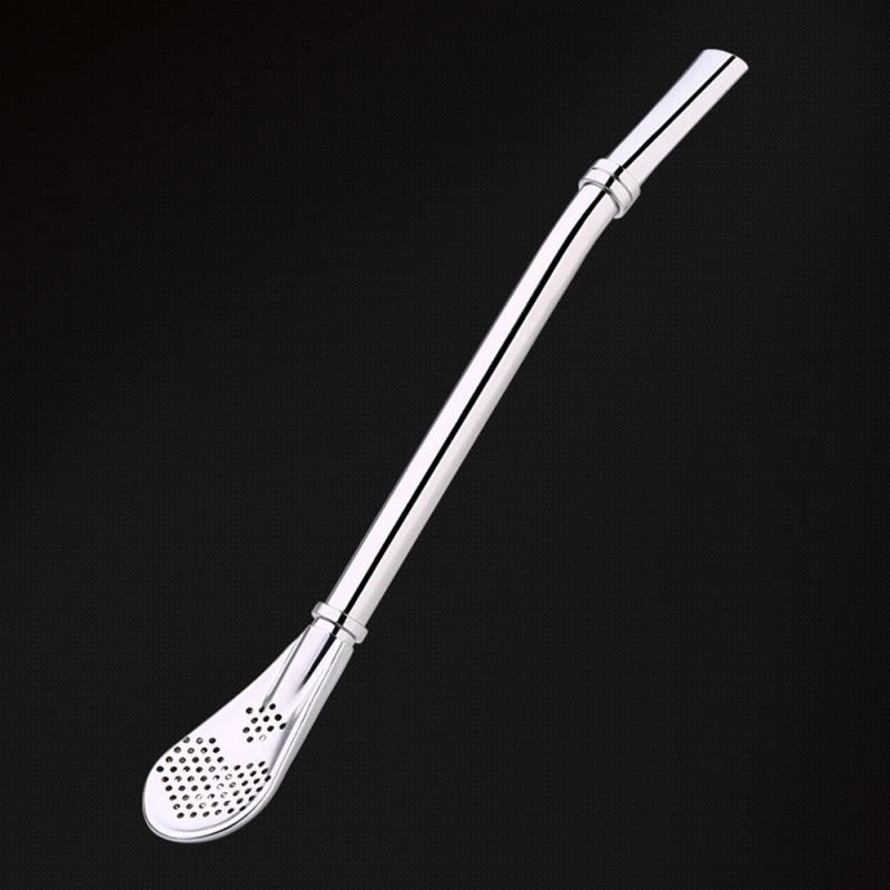 

Mini Stainless Drinking Straw Spoon Filter Bombilla Gourd Reusable Honey Coffee Tool Kitchen Utensil Bar Accessories Cutlery