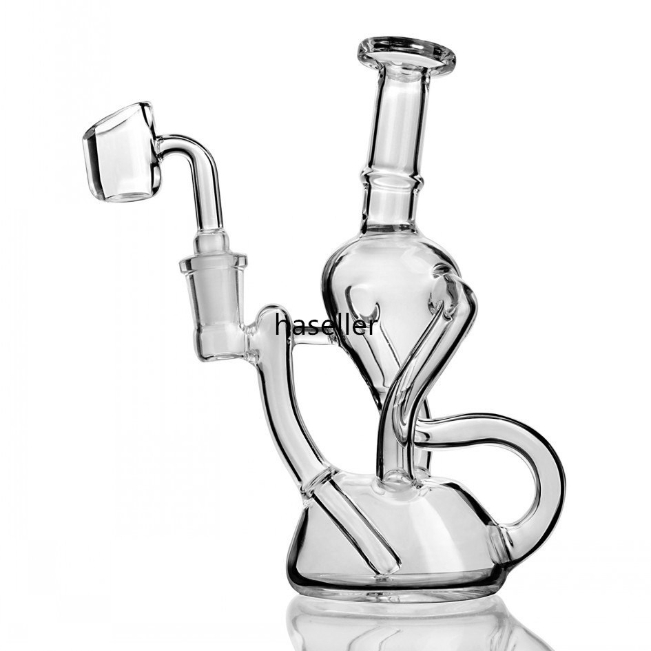 

7.2 inchs Function Water pipe Beaker bong Smoking Accessories Klein Recycler Dab Rig Chicha Collector With 14mm banger Free Shipping