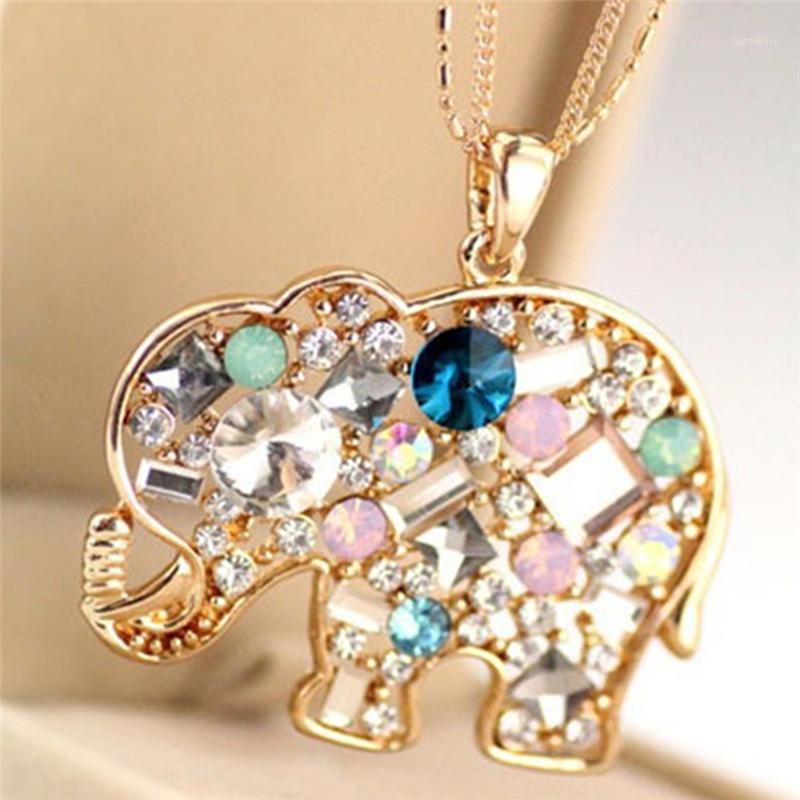 

1pc Fashion Long Chain 70 cm Pendant Necklaces Lucky Lovely Elephant Long Sweater Necklace Jewelry Crystal Necklace for Women1