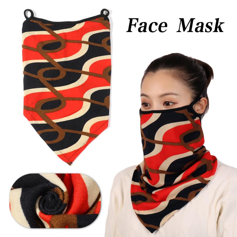 

Winter Spring Women Print Face Scarf Mask Female Bandana Designer Warm Foulard Cotton Soft Neck Scarves Ring Wraps Cover
