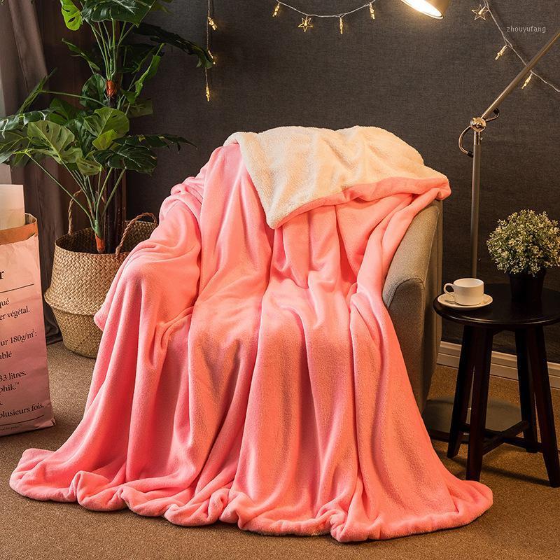 

Blankets European And American Style Flannel Blanket Warm Comfortable Grey Blue Sofa Bedspread Tourist