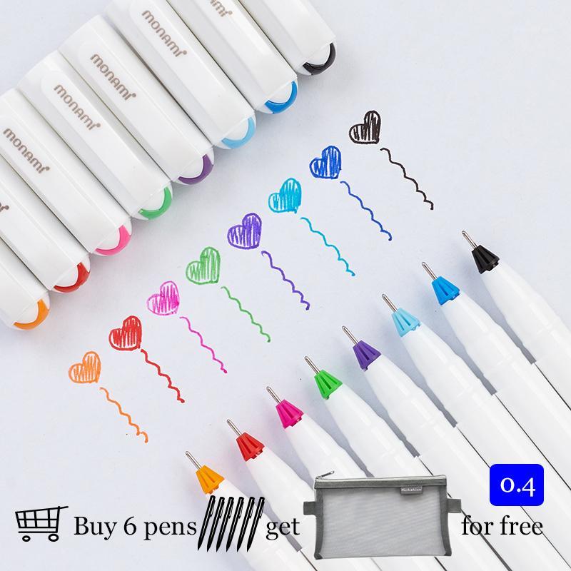

Korean monami 0.4 mm Gel Pen Metal Tip Drawing Pen For Doodle Sketch Painting 8 Colors Available 2081