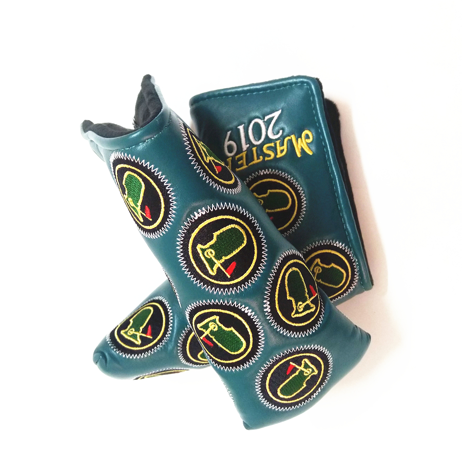

Golf Putter Head Cover PU Leather Golf Greens Embroidery Golf Headcover for Blade