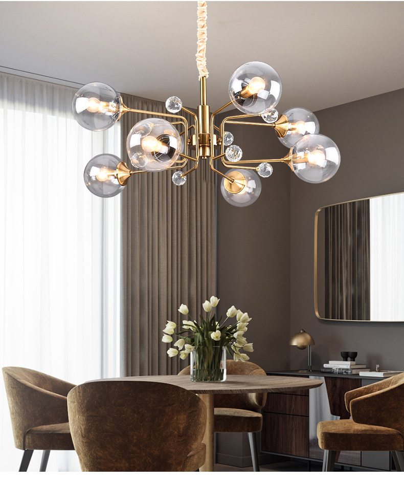 

Nordic living room restaurant lamp simple modern creative personality magic bean molecule ball clothing store chandelier