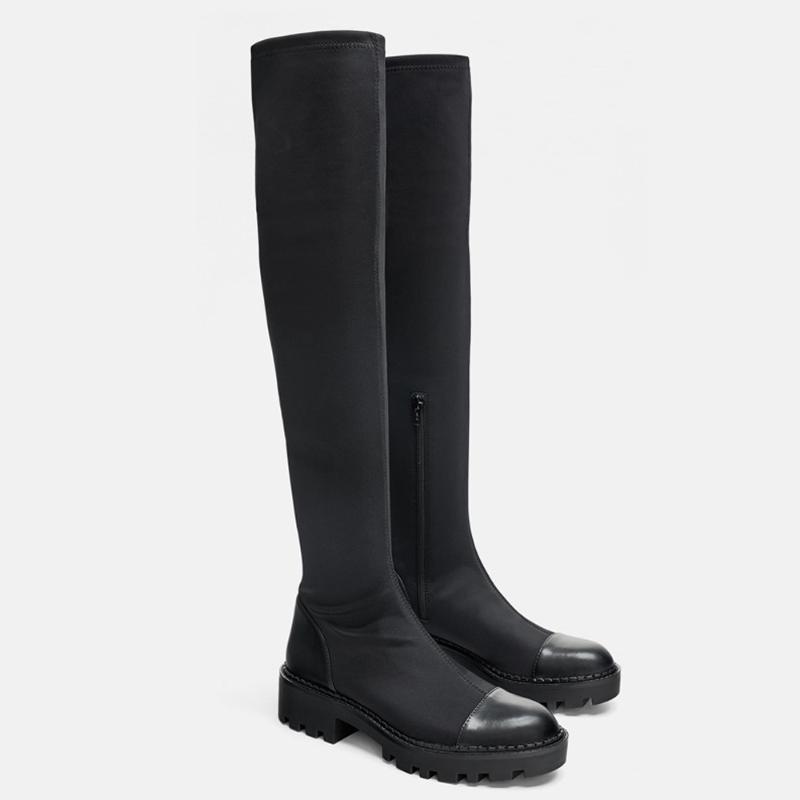 

Shoes women boots 2020 goth winter ladies designer shoes fashion gothic flats over the knee high boots Thigh high winter, Regular