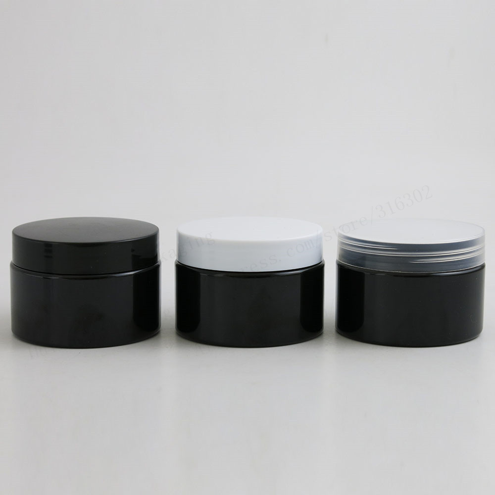 

20 x 120g Travel All Black Cosmetic Jar Pot Makeup Face Cream Container Bottle 4oz Packaging with Plastic lids