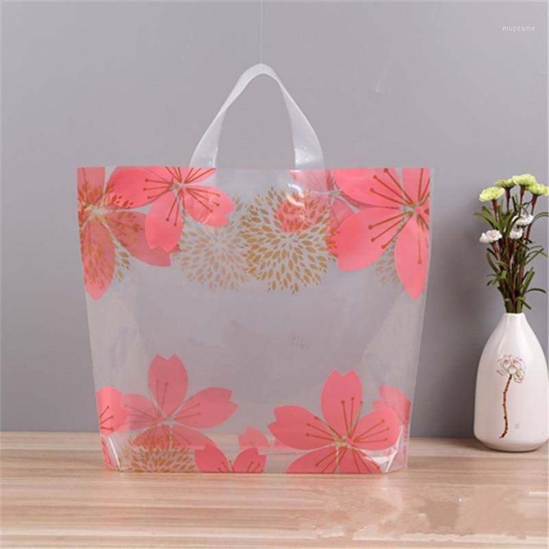 

50pcs/pack Plastic bag With Handle Flower Cute Gift bag Large Shopping Cloth Party Gift Packaging Bags Party Supplies1